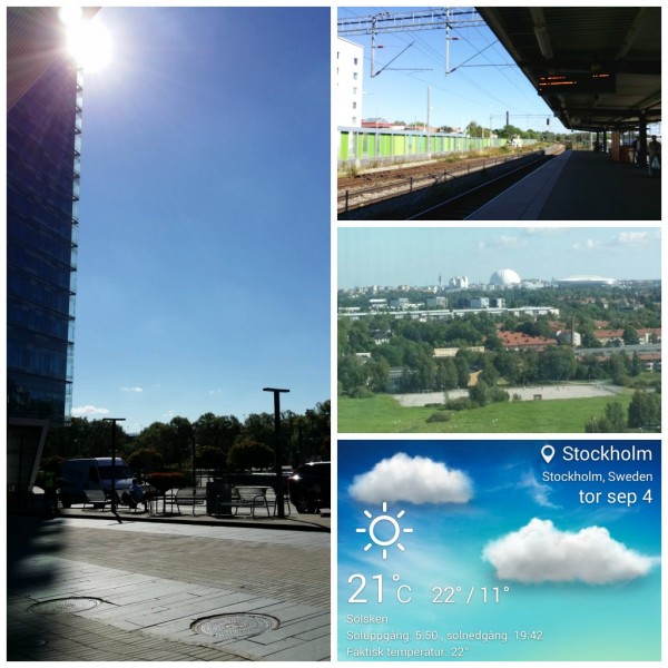Scandic Talk, Älvsjö station, utsikt från hotellrummet och dagens temperatur i Stockholm