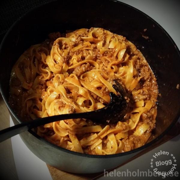 Laktosfri middag - pasta och köttfärssås
