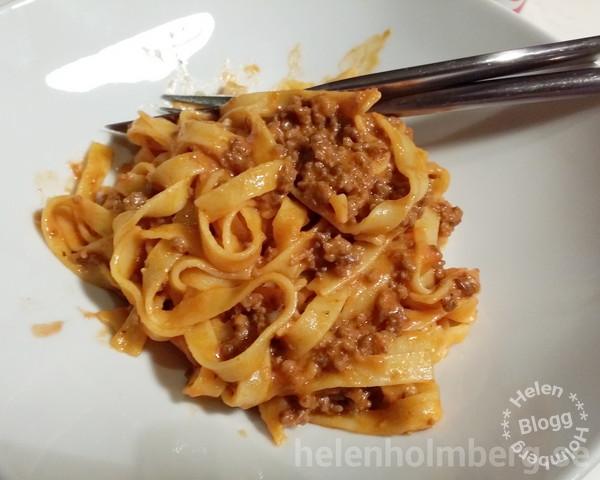 Laktosfri middag - pasta och köttfärssås