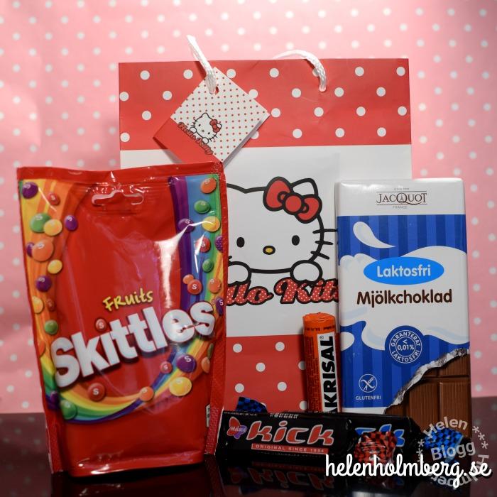 Presentpåse med Hello Kitty och laktosfritt godis